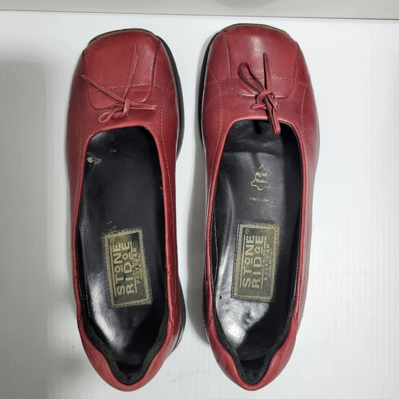 vintage Stone Ridge by Aldo ballet flat shoes red leather size 36 - Picture 4 of 9